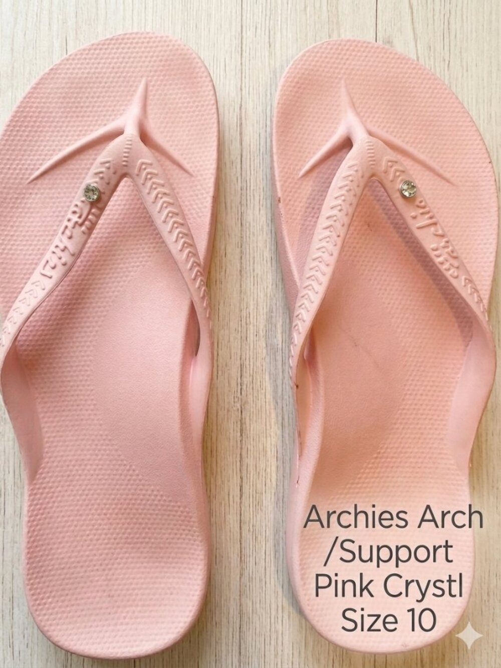 Archies Arch Support Flip Flops Sandals Pink Crystal in Size 10